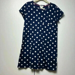 J crew CrewCuts polka dot navy shift dress girls XS (4-5)